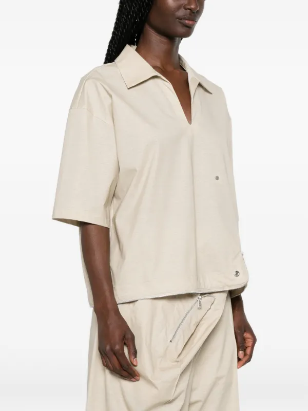ISSEYMIYAKE トップス　シフォンプリーツ Issey Miyake Fasten Up Top | Neutrals | FARFETCH