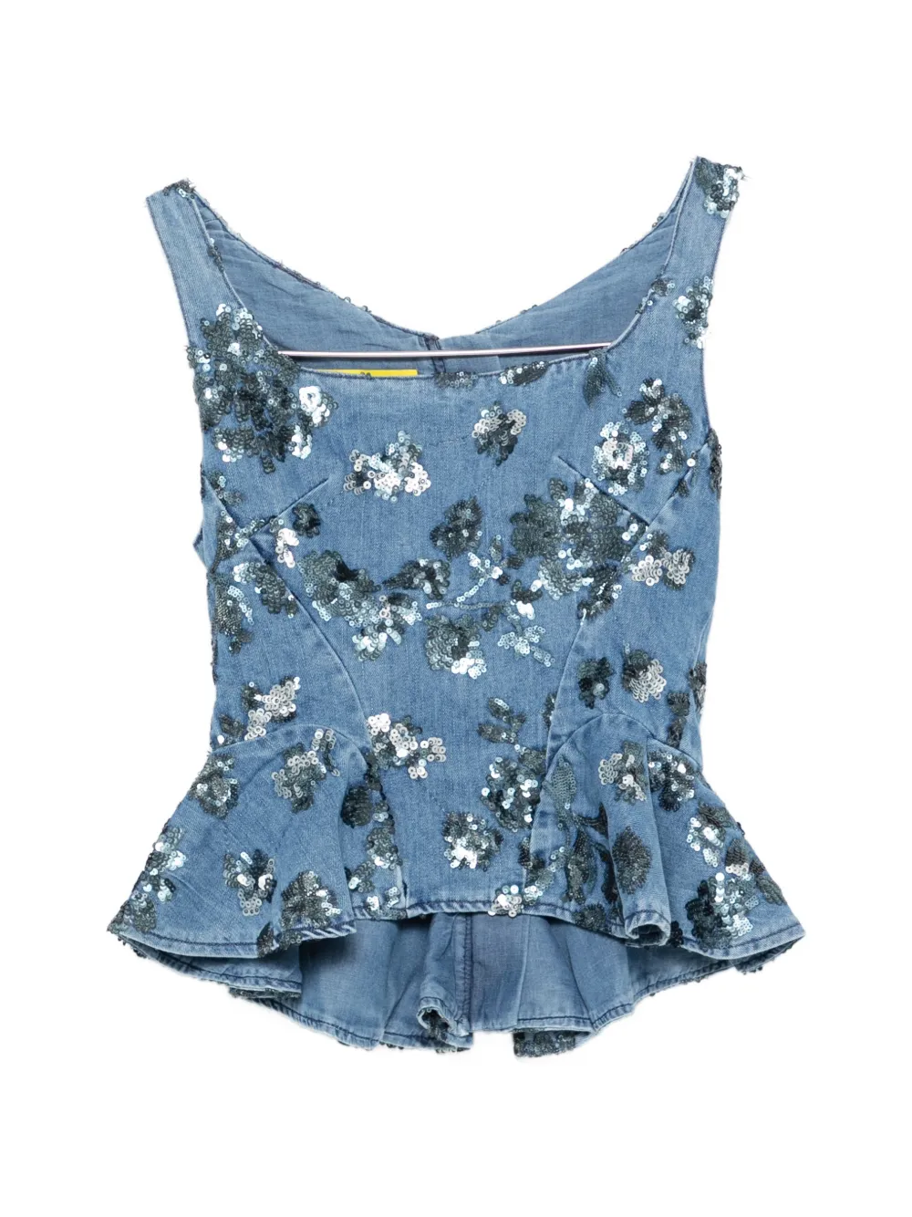 Marques'Almeida sequin-embellished top - Blu