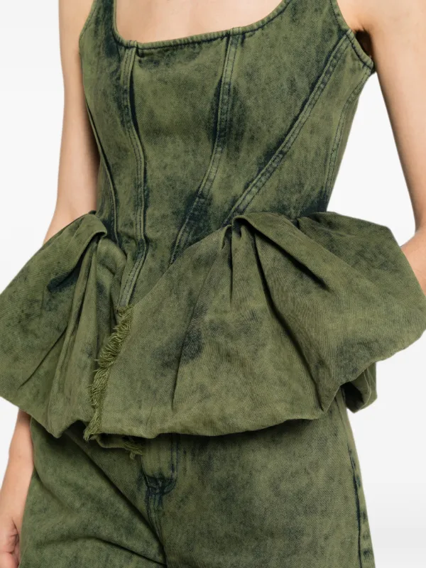 Marques'Almeida ぺプラム トップ | グリーン | FARFETCH JP