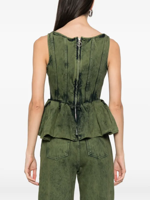 Marques'Almeida ぺプラム トップ | グリーン | FARFETCH JP