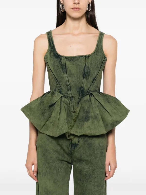 MARQUES ALMEIDA ペプラム トップス Marques'Almeida ぺプラム トップ | グリーン | FARFETCH JP