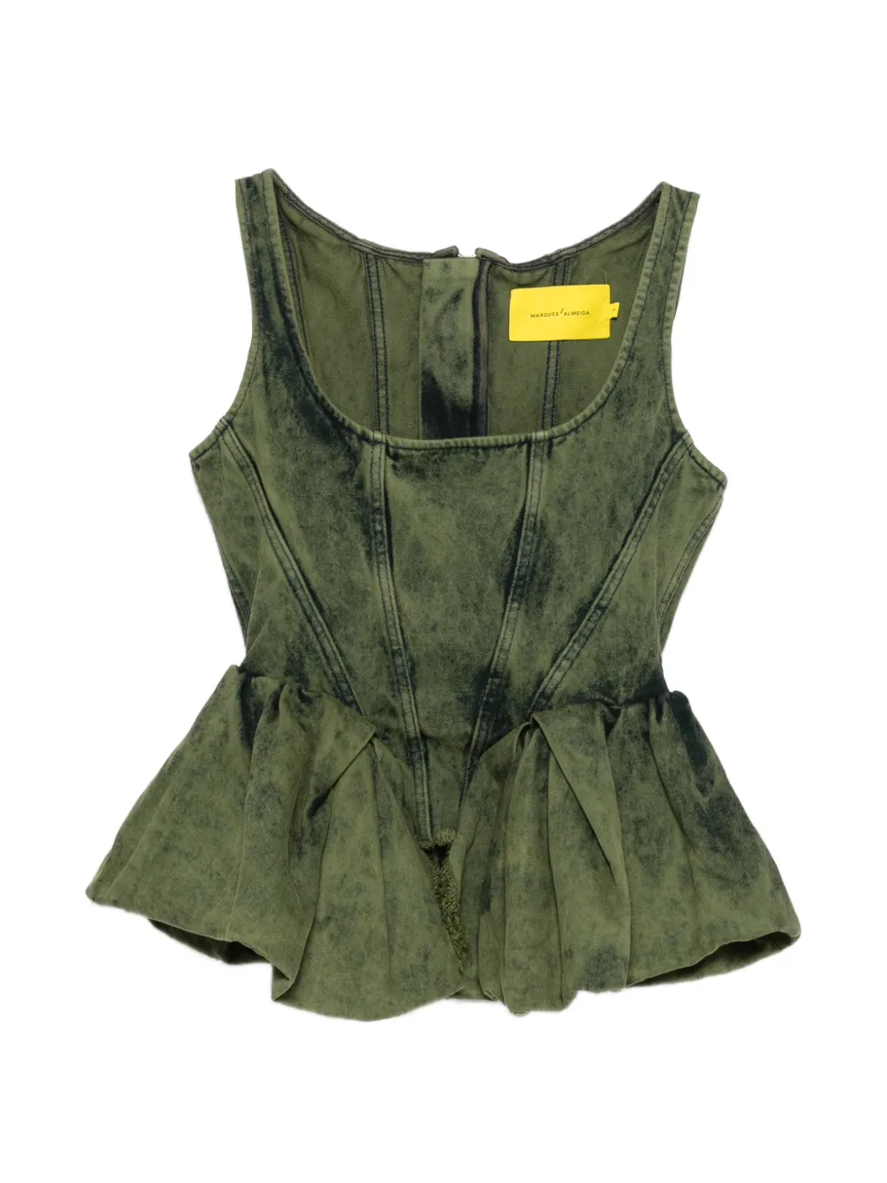 Marques'Almeida peplum corset top - Verde