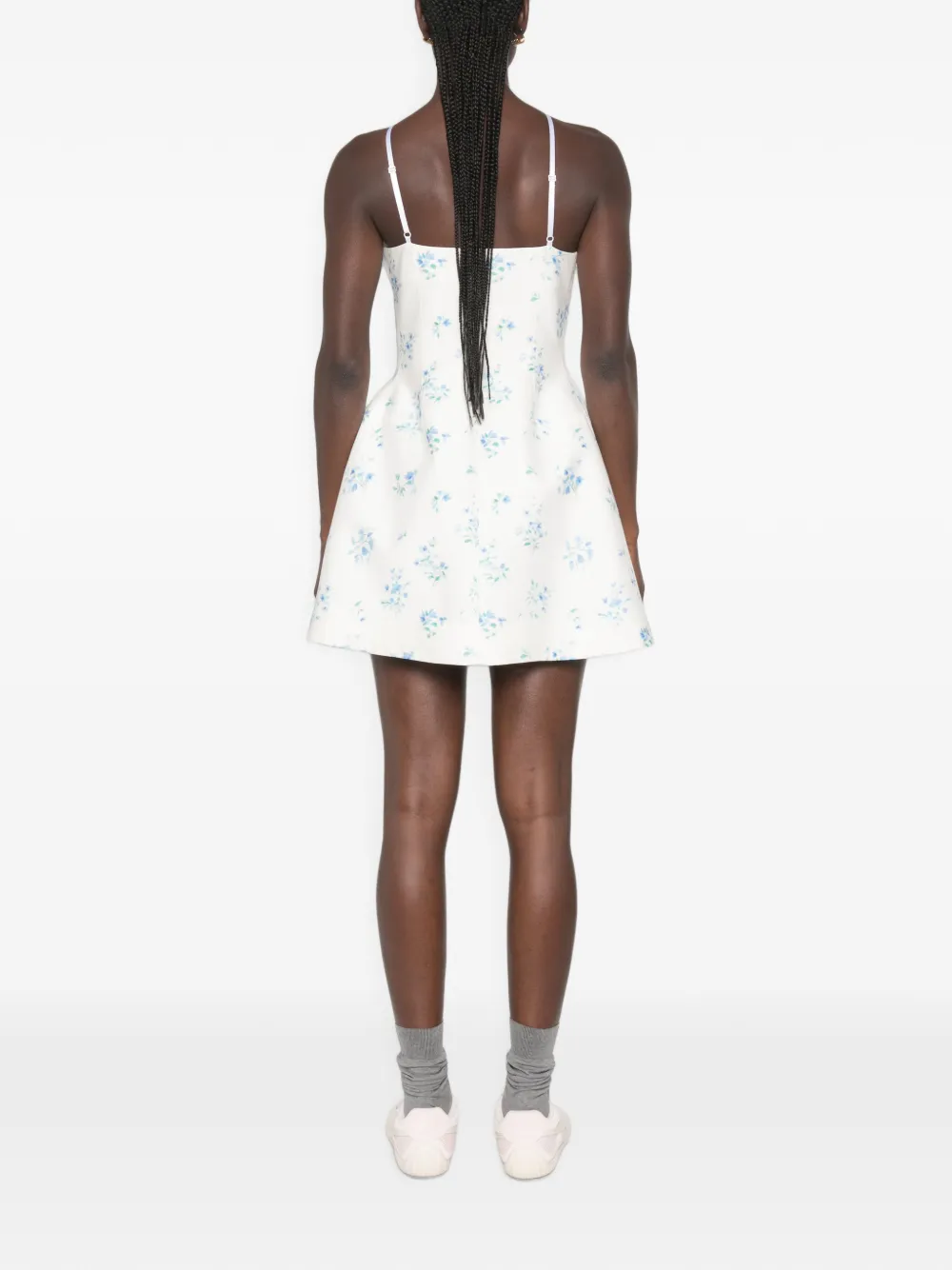 SHUSHU/TONG Floral-print Bow-detail Mini Dress in White, view 4