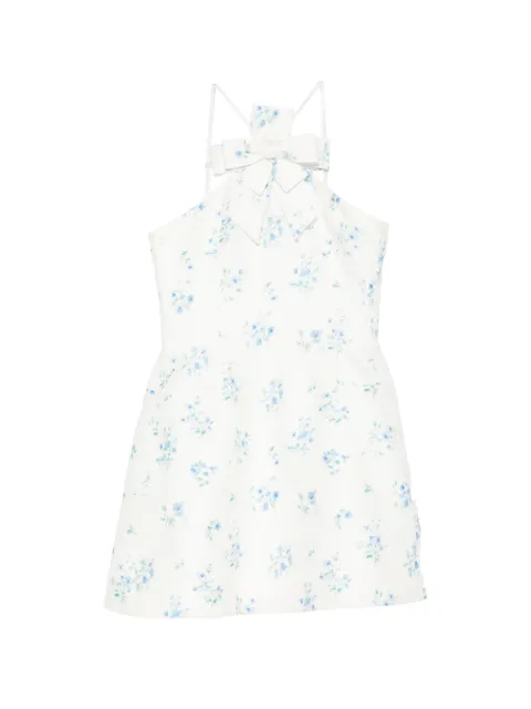 SHUSHU/TONG floral-print bow-detail mini dress
