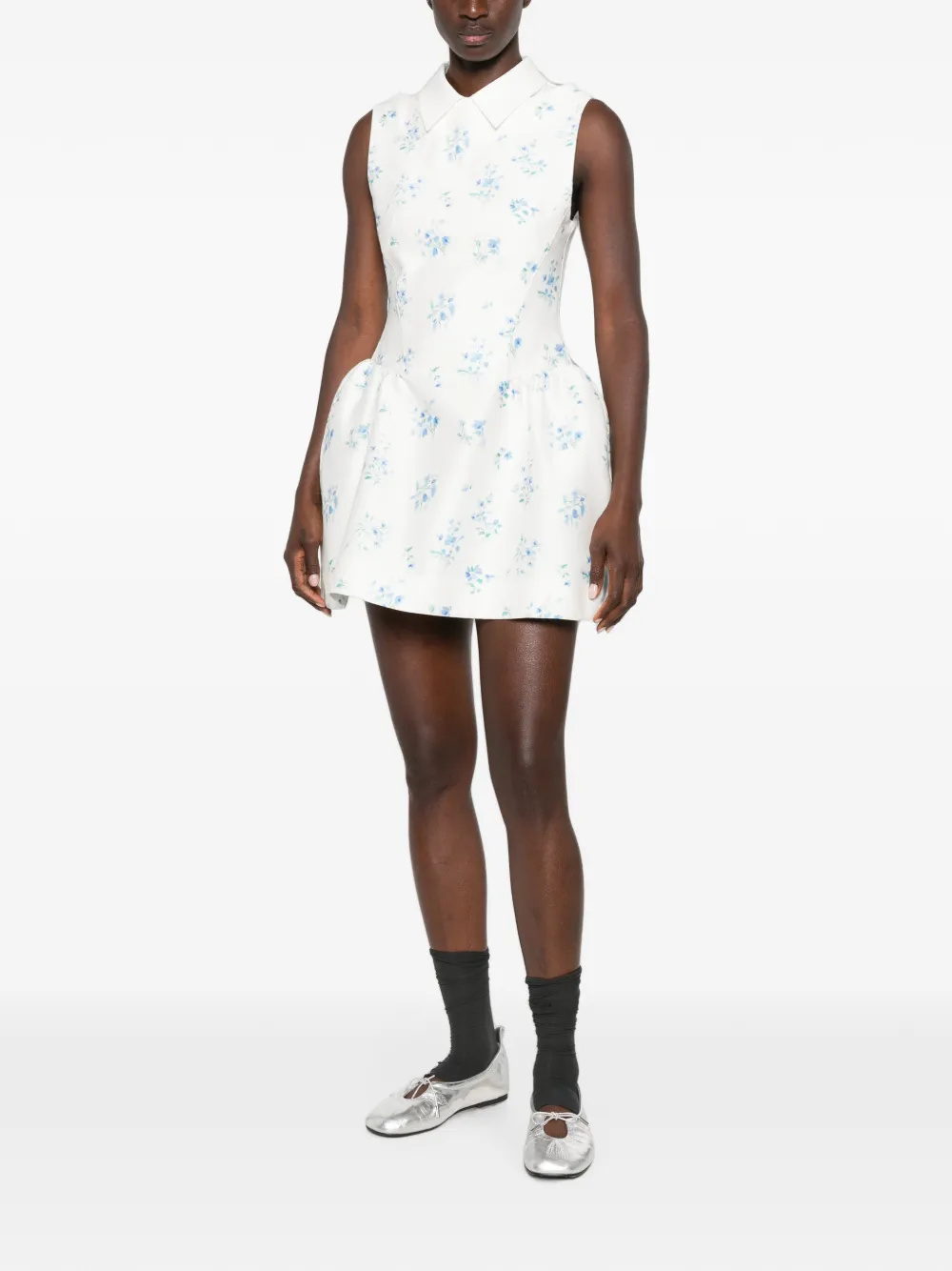 SHUSHU TONG Mini-jurk met bloemenprint Wit