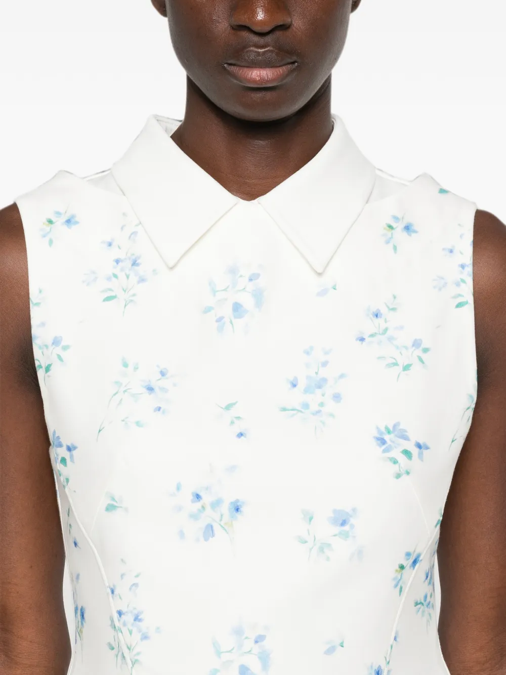 SHUSHU TONG Mini-jurk met bloemenprint Wit