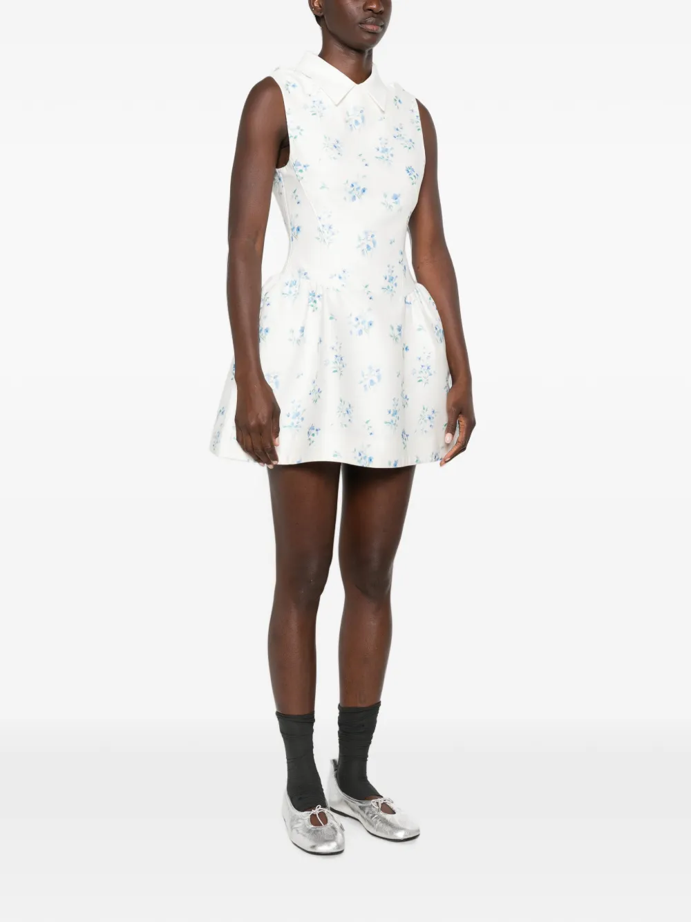SHUSHU TONG Mini-jurk met bloemenprint Wit