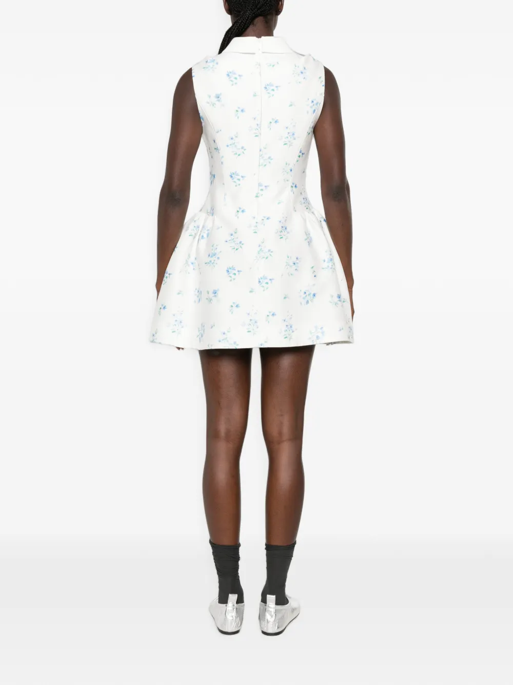 SHUSHU TONG Mini-jurk met bloemenprint Wit