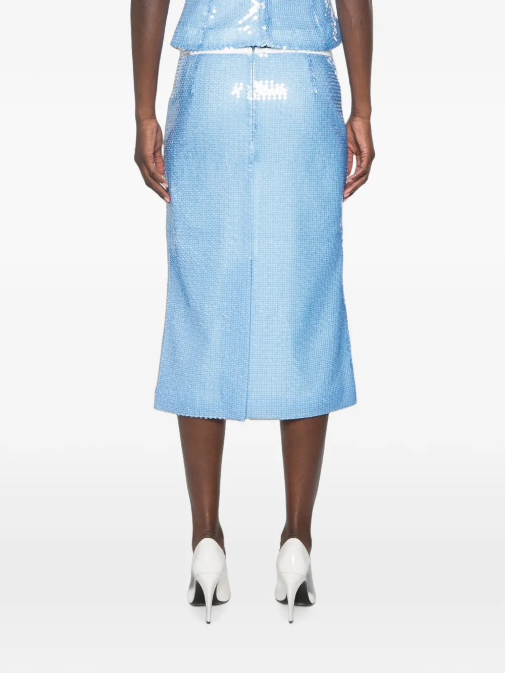 SHUSHU TONG Midi-rok met pailletten Blauw