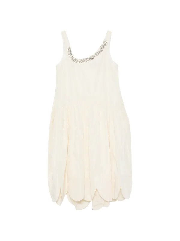 Simone Rocha Crystal-embellished Midi Dress in Neutrals