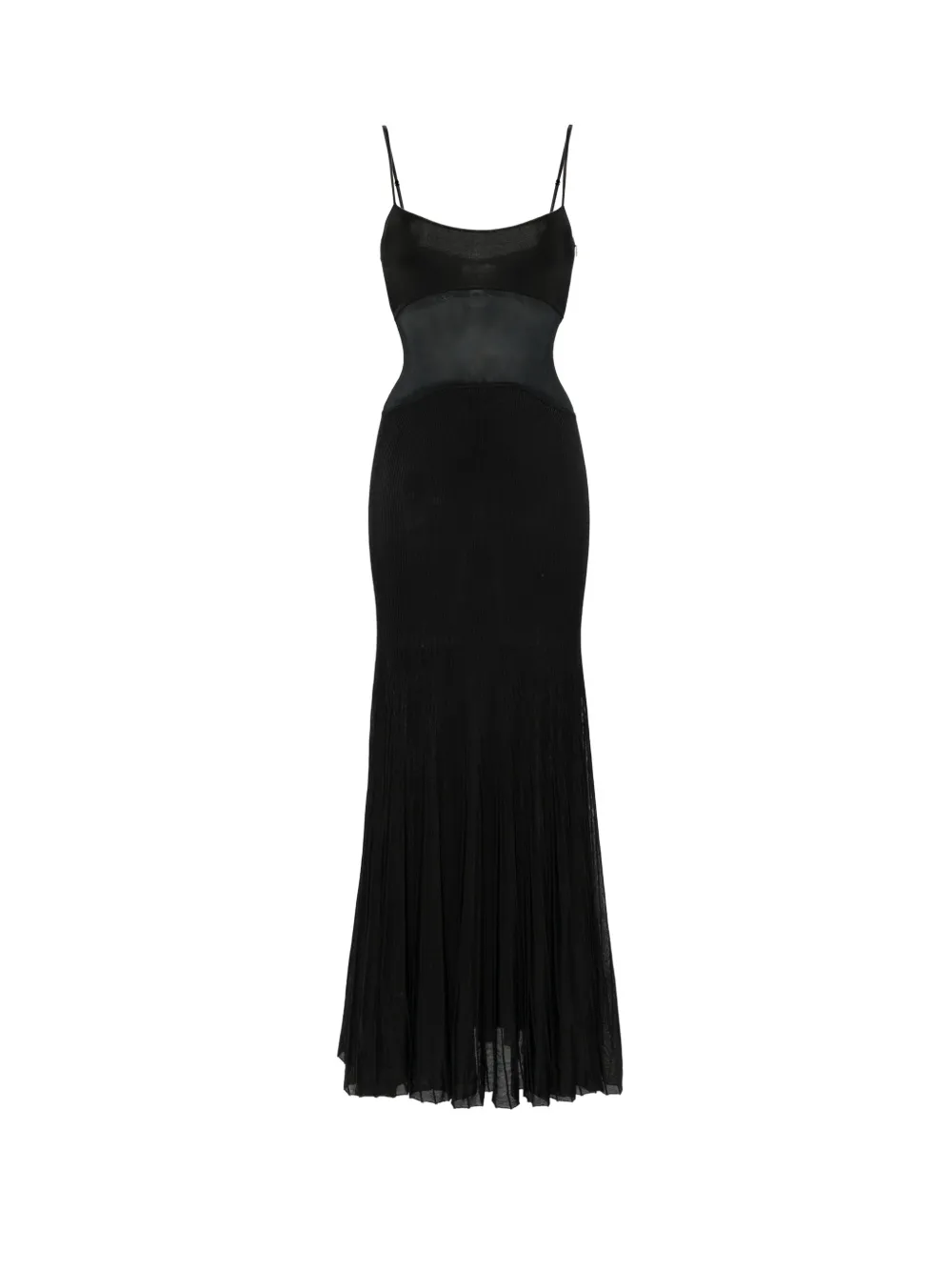 Galvan London Belladonna mesh-panel maxi dress - Black