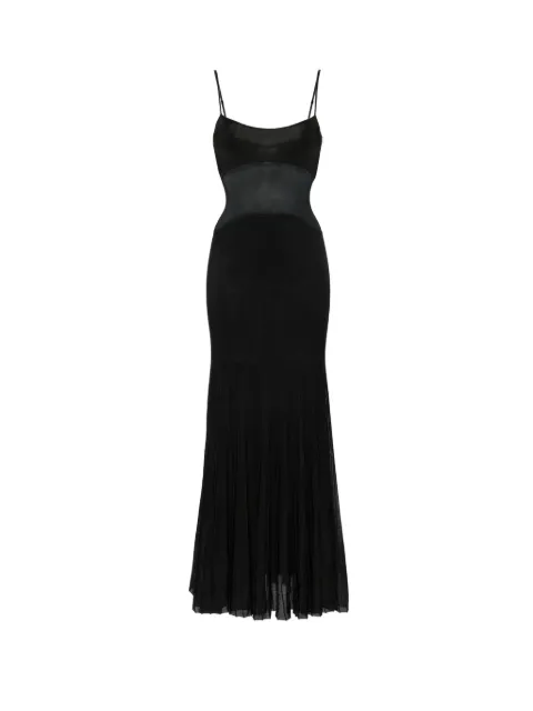 Galvan London Belladonna mesh-panel maxi dress