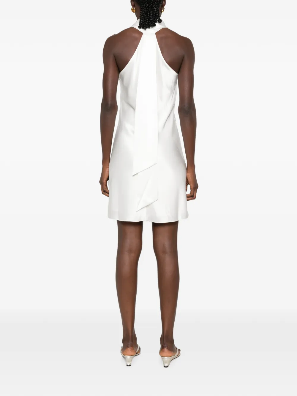 Galvan London Pandora satin mini dress Wit