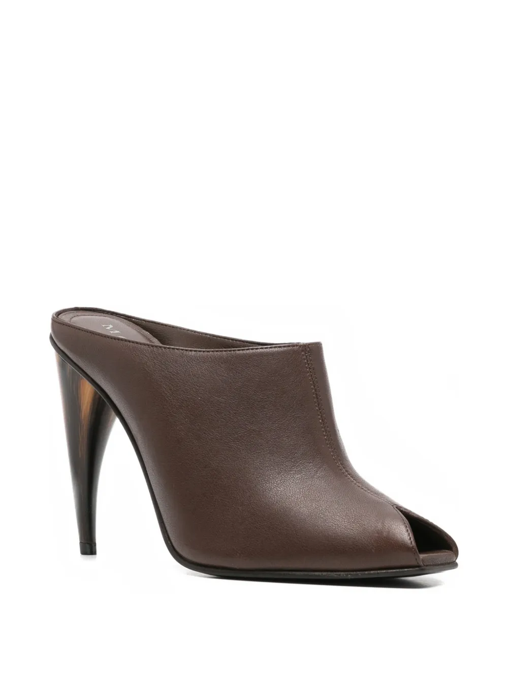 Alexander McQueen peep-toe leather mules Bruin