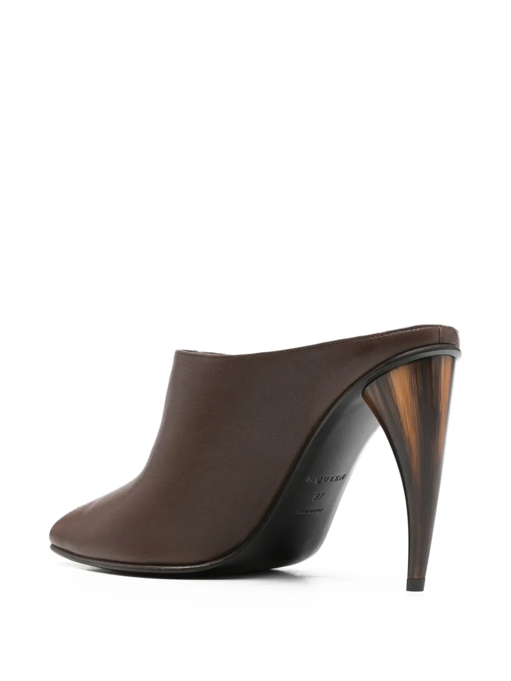 Alexander McQueen peep-toe leather mules Bruin
