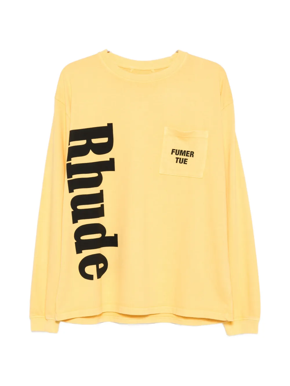 RHUDE logo-print pocket T-shirt - Gelb