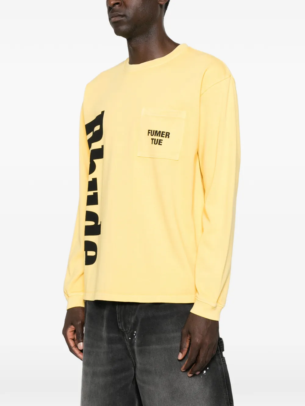 RHUDE T-shirt met logoprint Geel