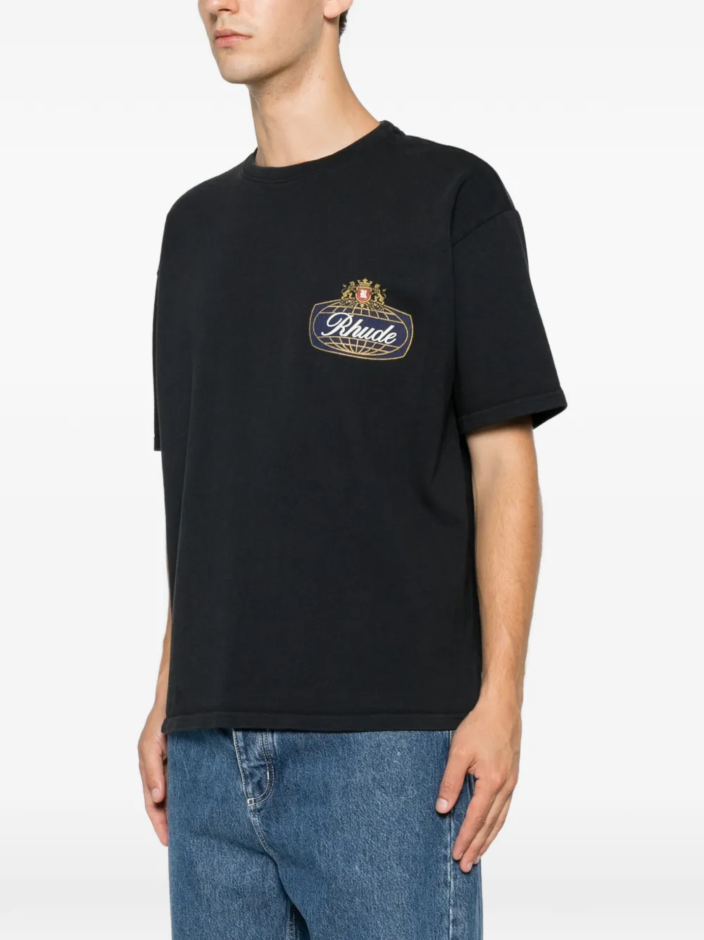 RHUDE T-shirt met wapenschild Zwart