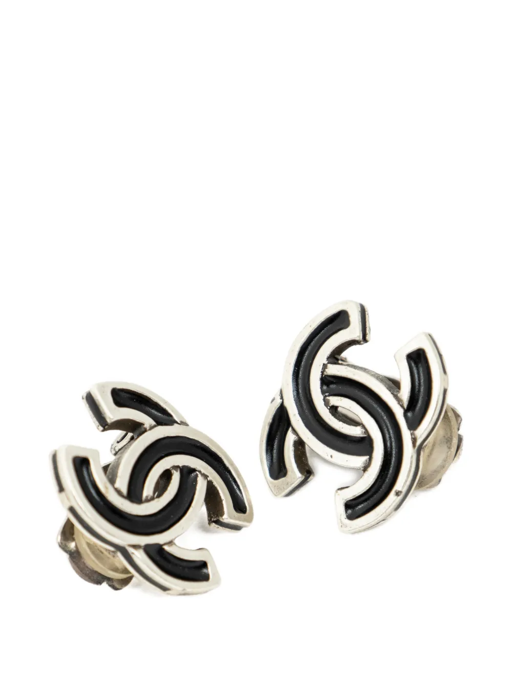 CHANEL Pre-Owned CC clip-on earrings - Argento