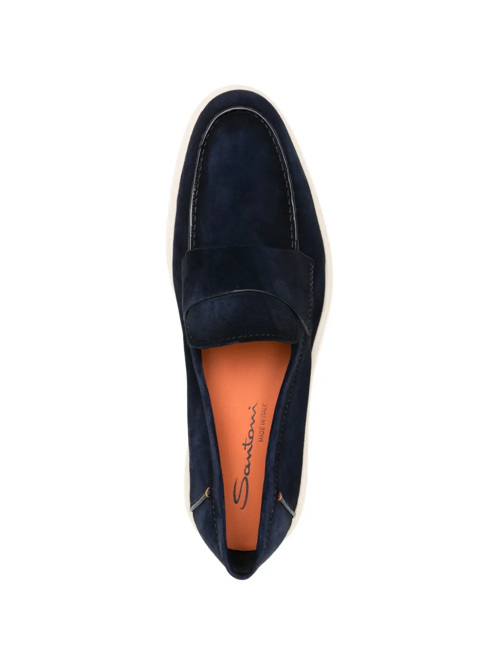Santoni Suède loafers Blauw