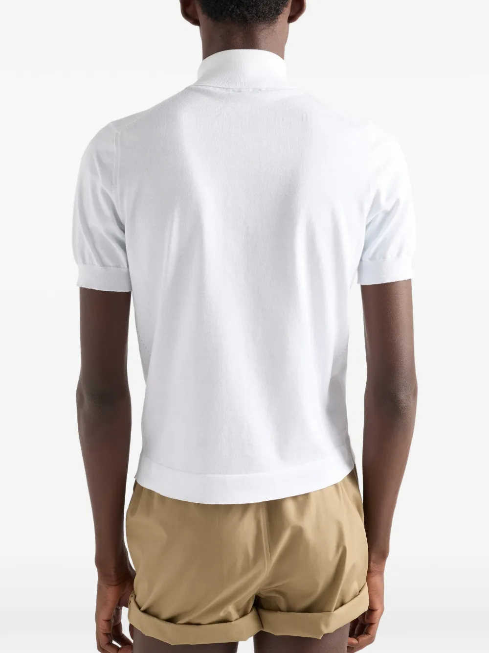short-sleeve turtleneck sweater