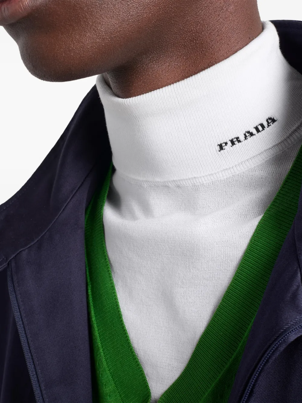 PRADA 5部袖ショート丈サマーニット　XS Prada short-sleeve Cashmere Sweater | Blue | FARFETCH