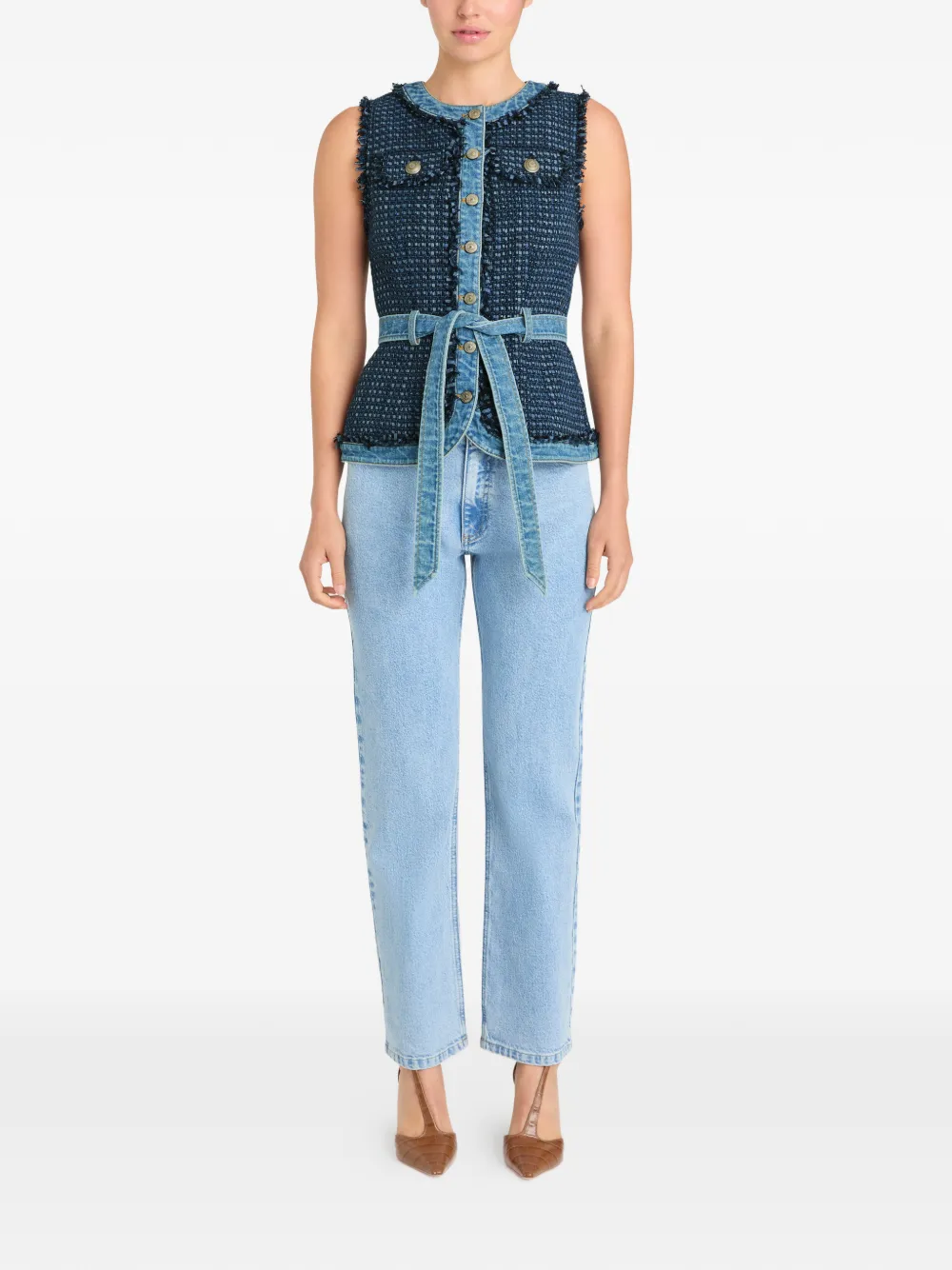 Joans Frayed Belted Vest