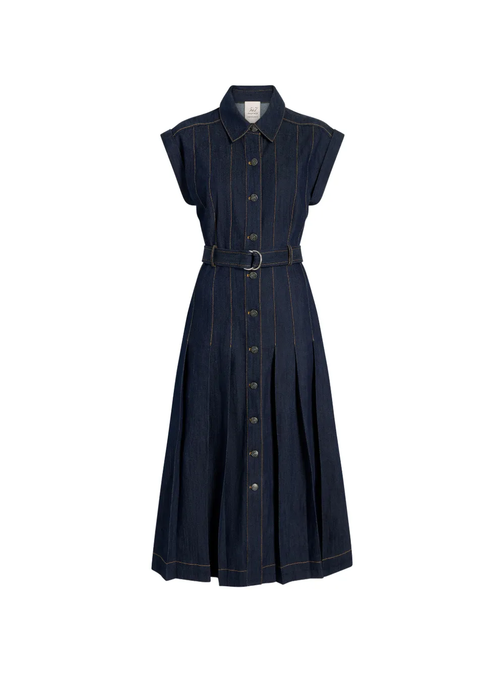 Cinq A Sept Karter pleated belted midi dress - Blu