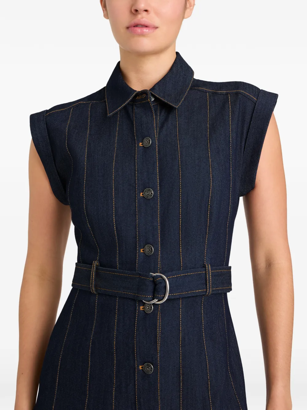 Cinq A Sept Karter midi-jurk met ceintuur Blauw