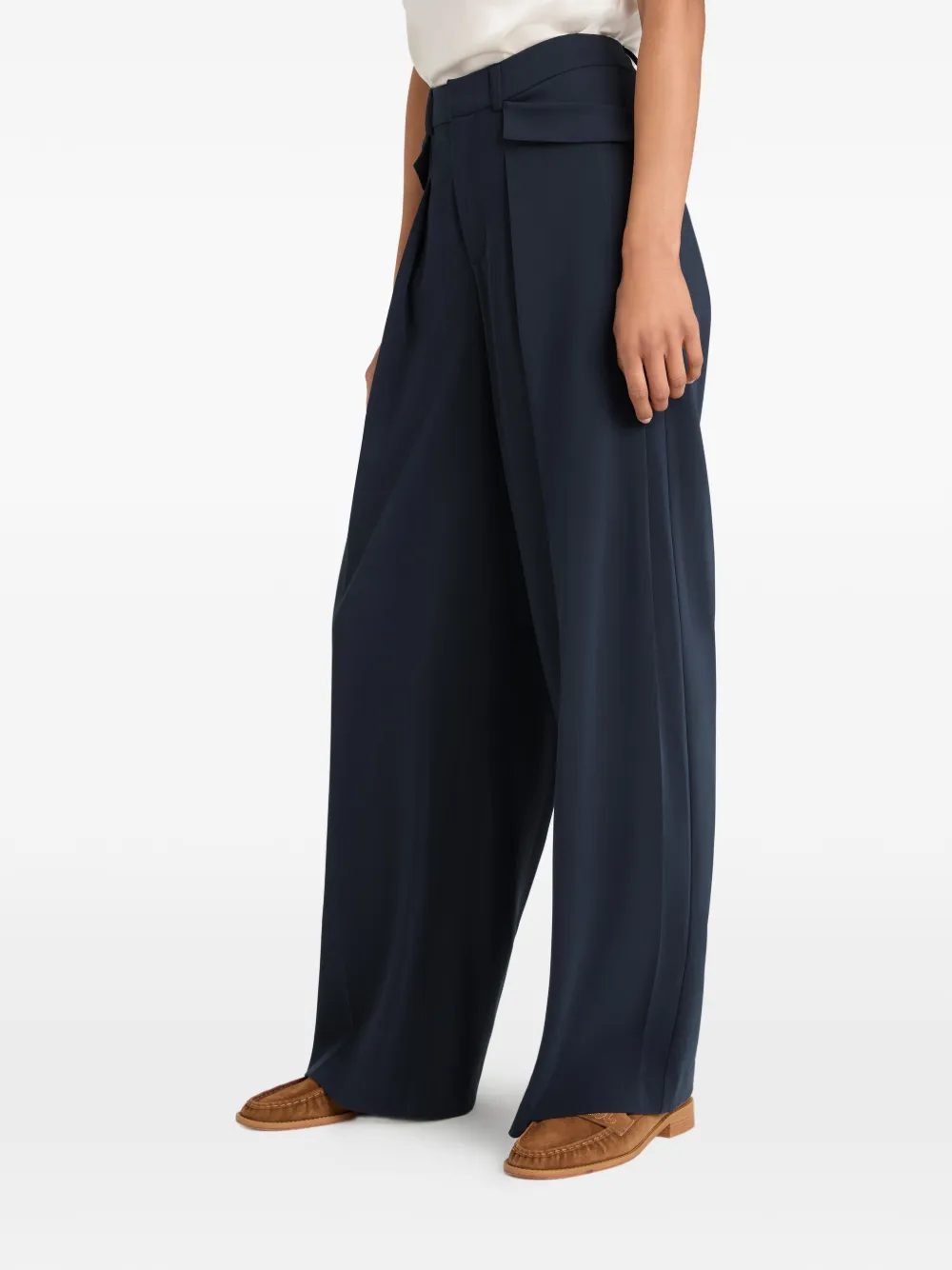  Cinq A Sept Leora Pleated Tailored Trousers - Blue 
