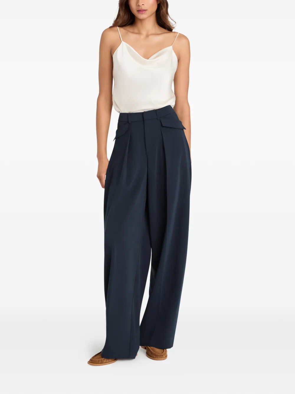  Cinq A Sept Leora Pleated Tailored Trousers - Blue 