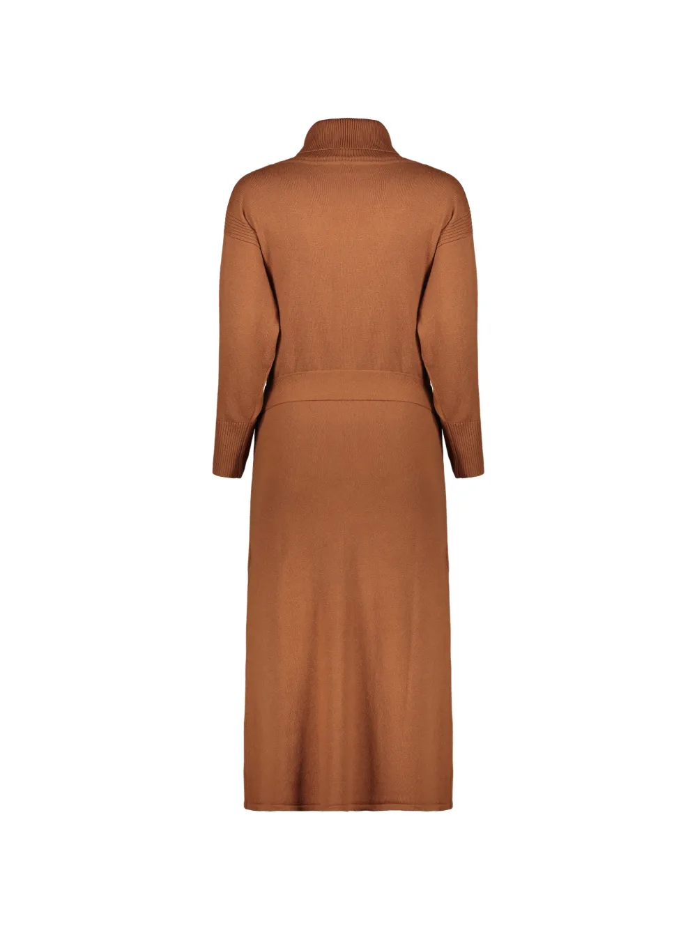Yves Salomon Gesmockte midi-jurk met hoge hals Bruin