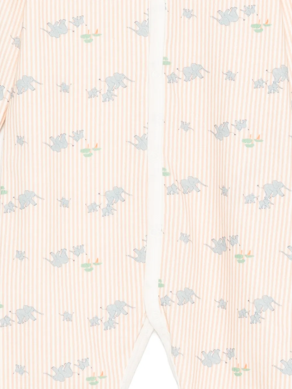  Petit Bateau Striped Romper - Orange 