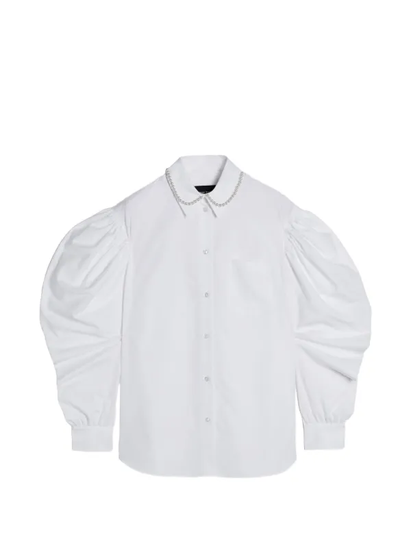Simone Rocha Beaded Draped-sleeve Shirt in White