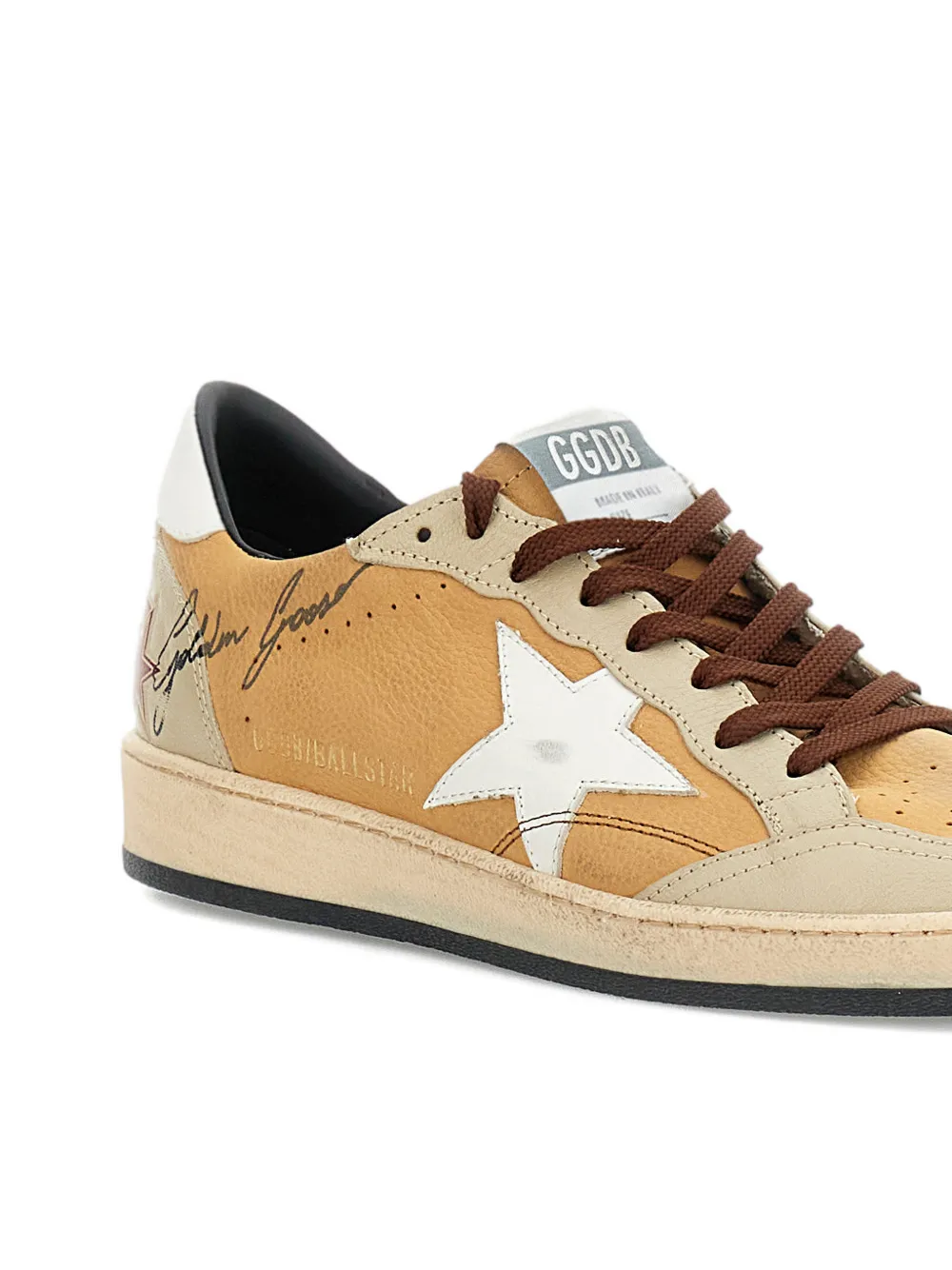 Golden Goose Ball Star lace-up leather sneakers Beige