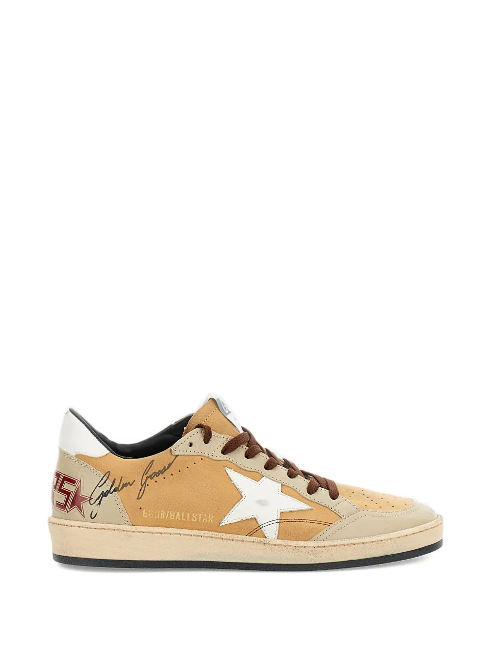 Golden Goose Ball Star lace-up leather sneakers - Toni neutri