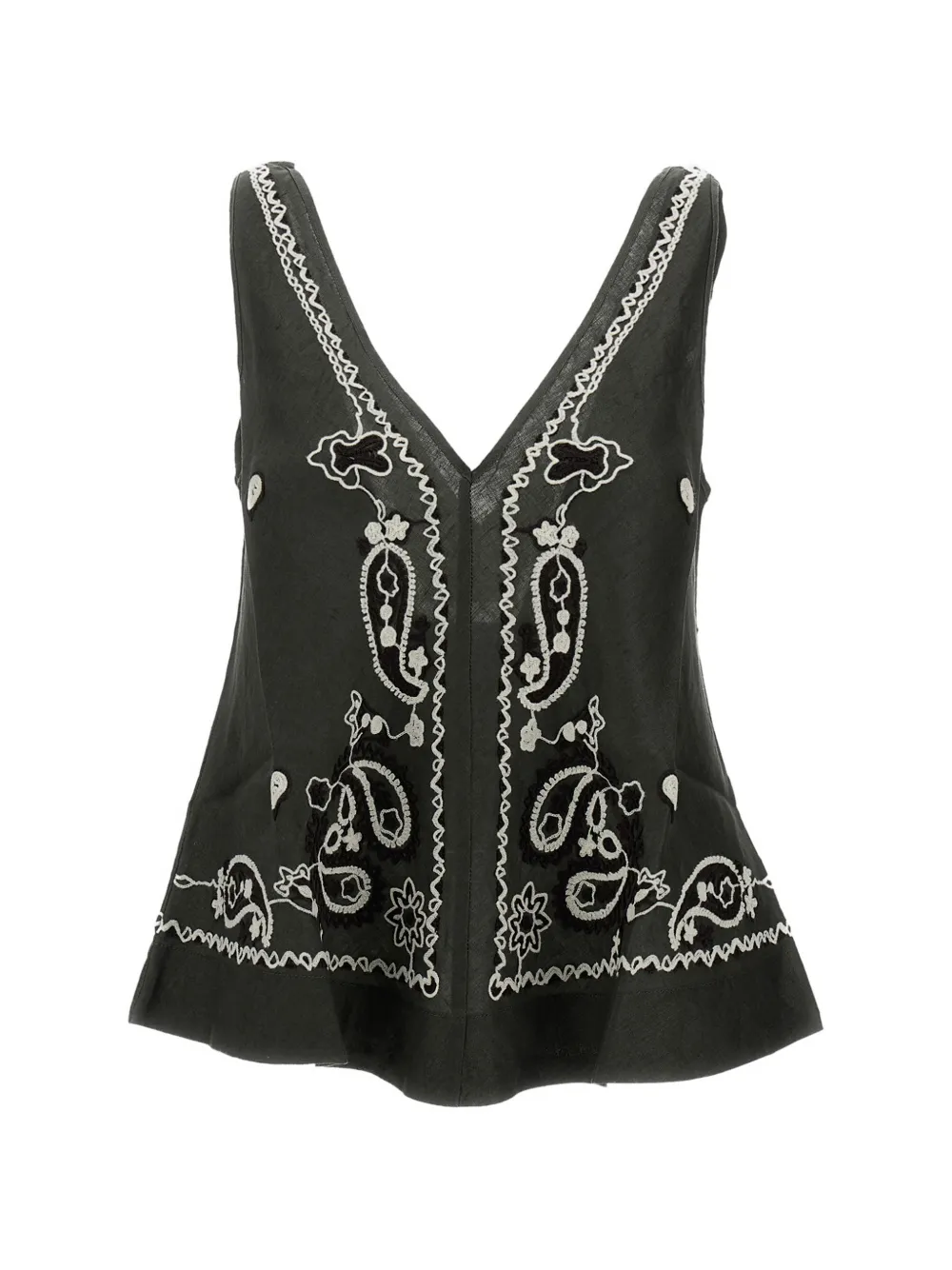 P.A.R.O.S.H. embroidered V-neck top - Verde