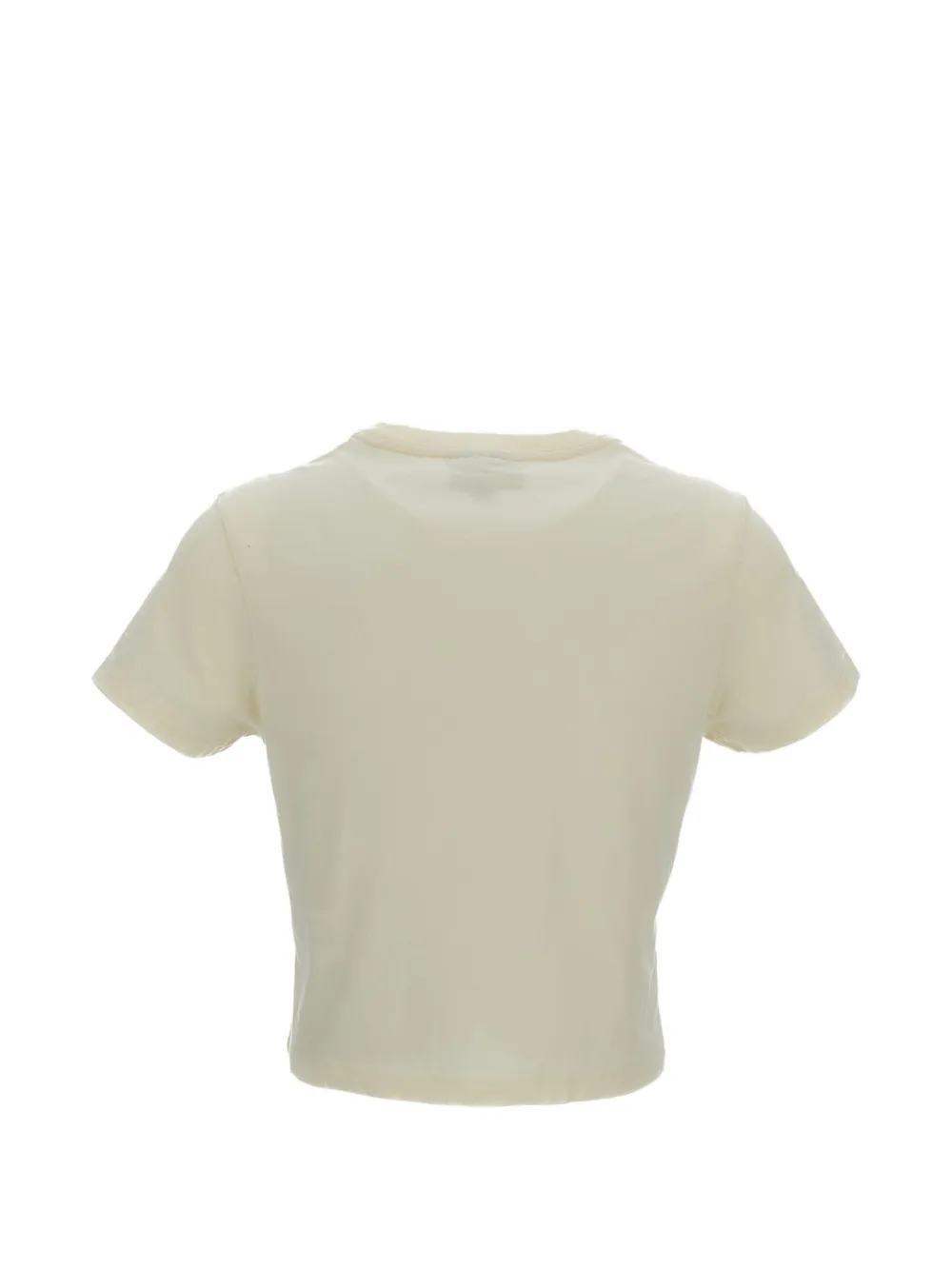 Maison Kitsuné T-shirt met ronde hals en vossenpatch Beige