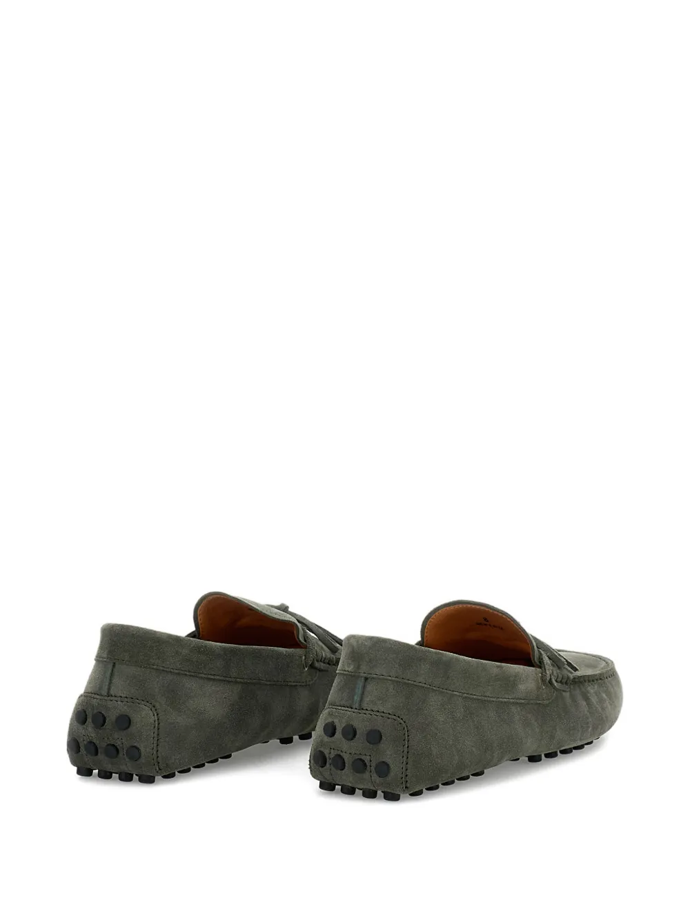 Tod's topstitching tie-detail flat shoes Groen