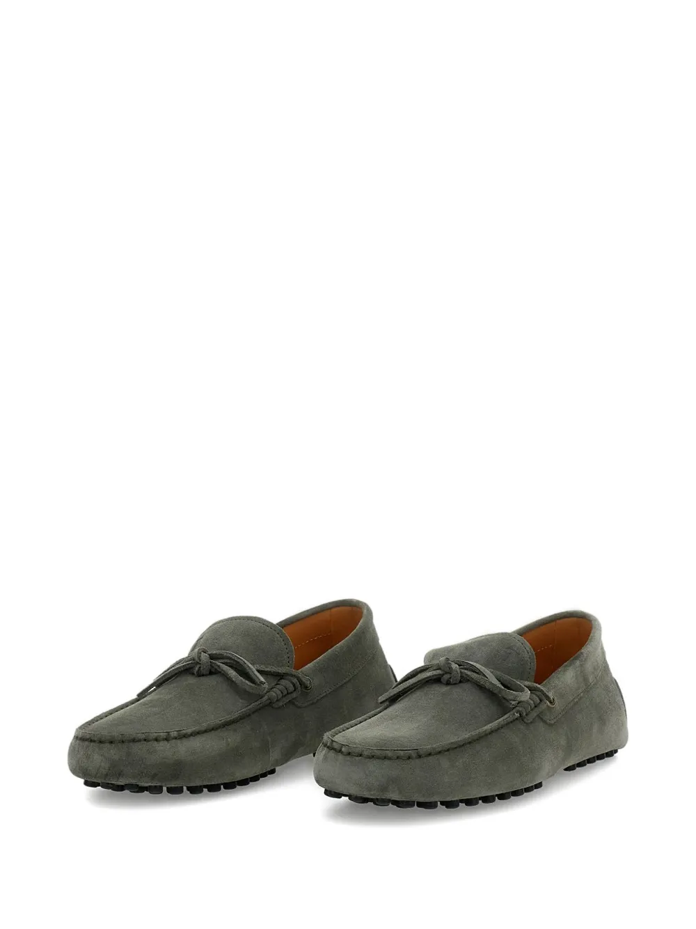 Tod's topstitching tie-detail flat shoes Groen