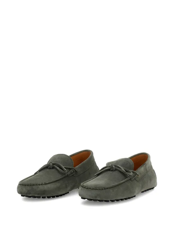 TOD'S グリーン ローファー Tod's トップステッチ フラットシューズ | グリーン | FARFETCH JP