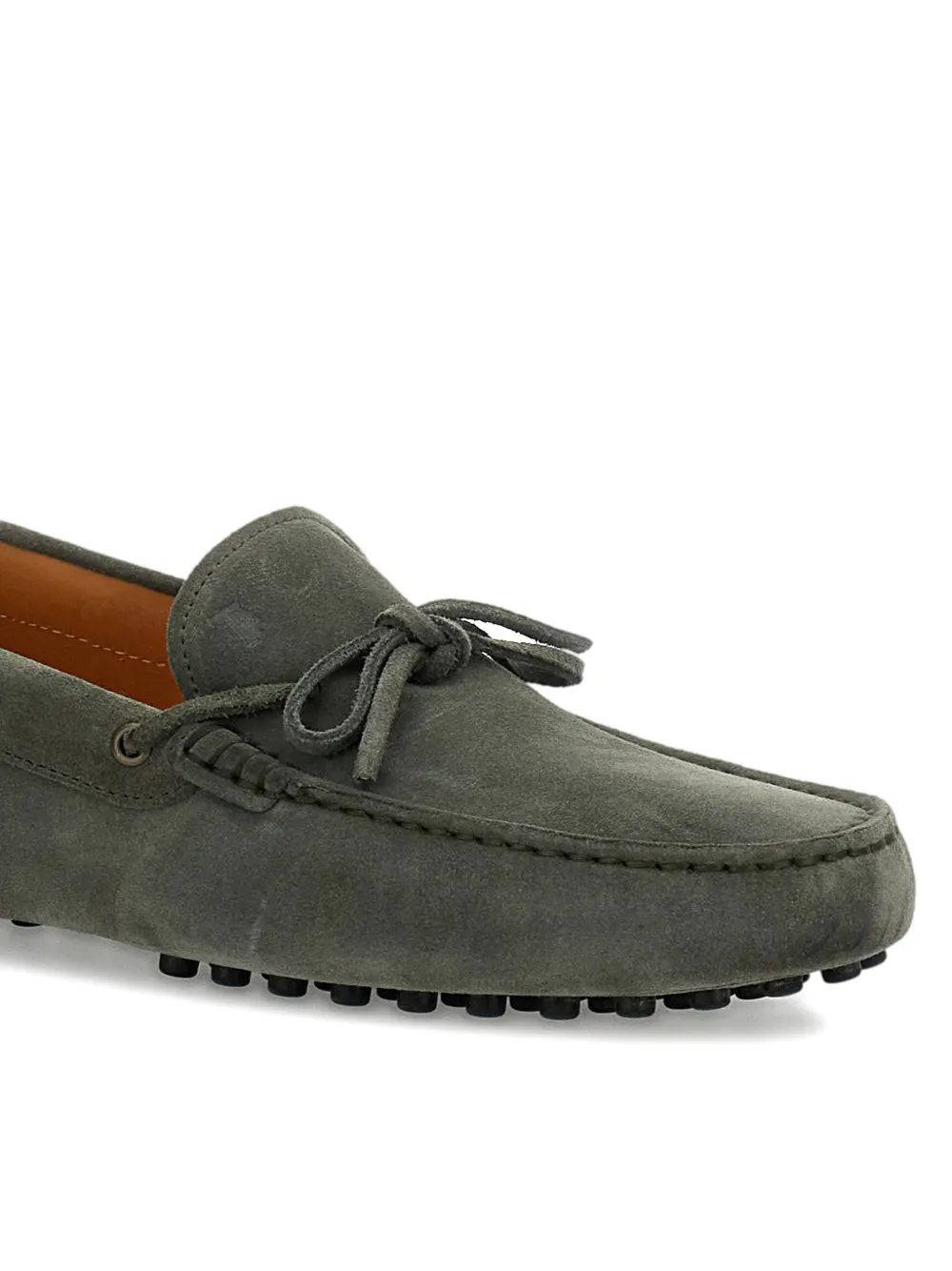 Tod's topstitching tie-detail flat shoes Groen