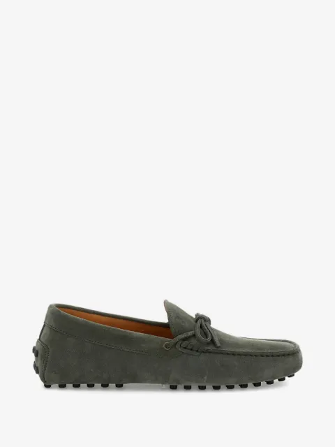 Tod's topstitching tie-detail flat shoes