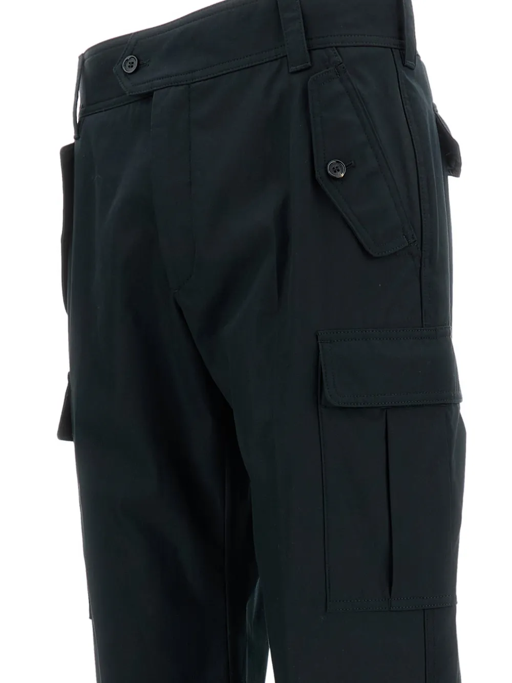 Alexander McQueen Broek met cargo zak en knopen Blauw