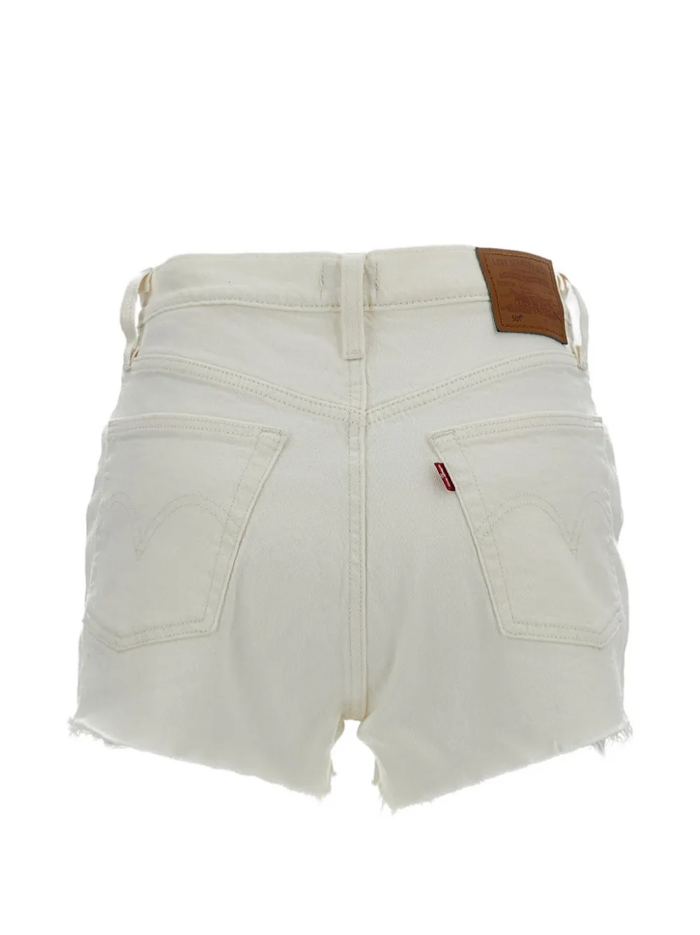 Levi's 501 gerafelde shorts met franje Wit