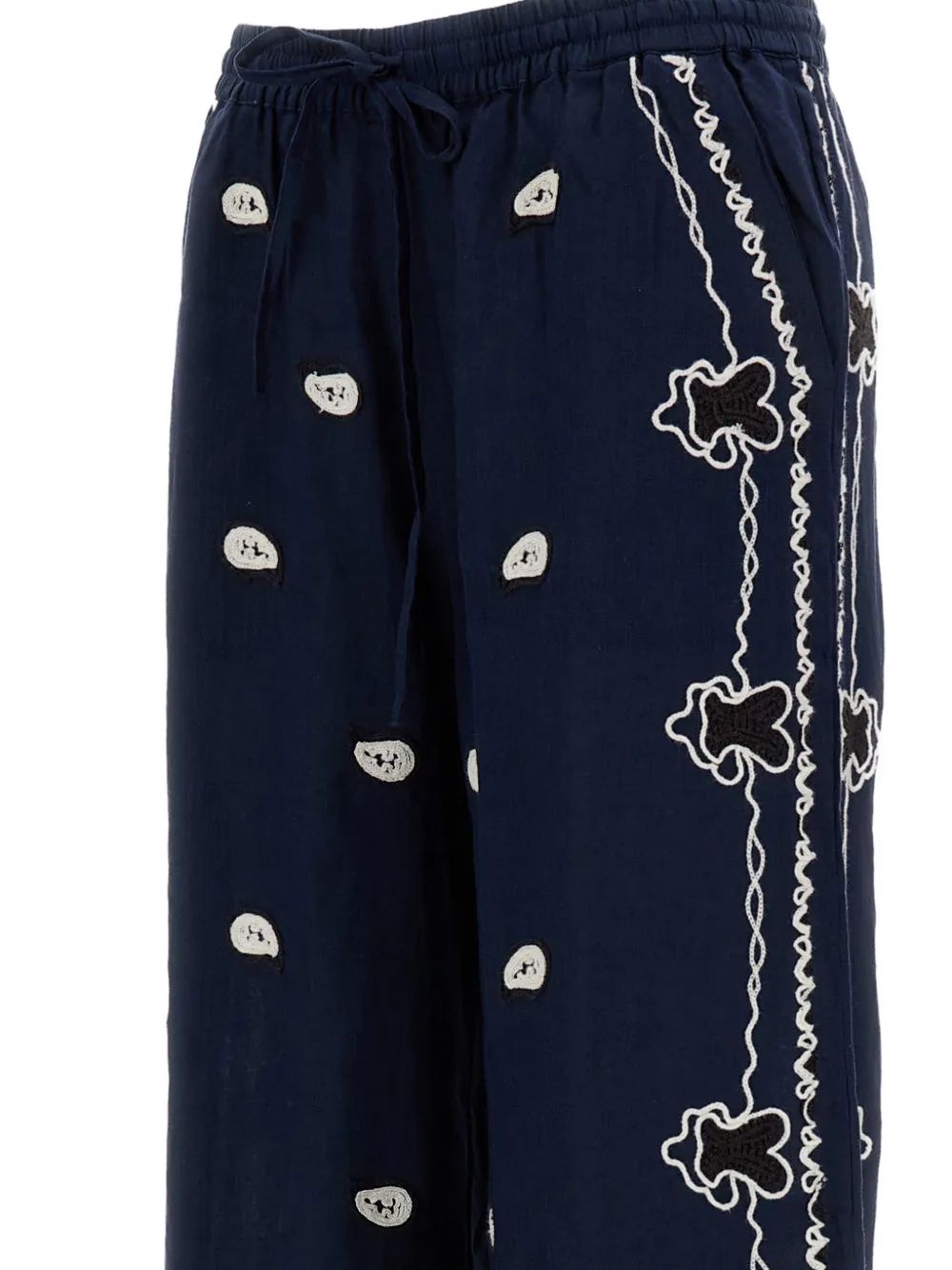  P.a.r.o.s.h. Embroidered Wide-leg Trousers - Blue 