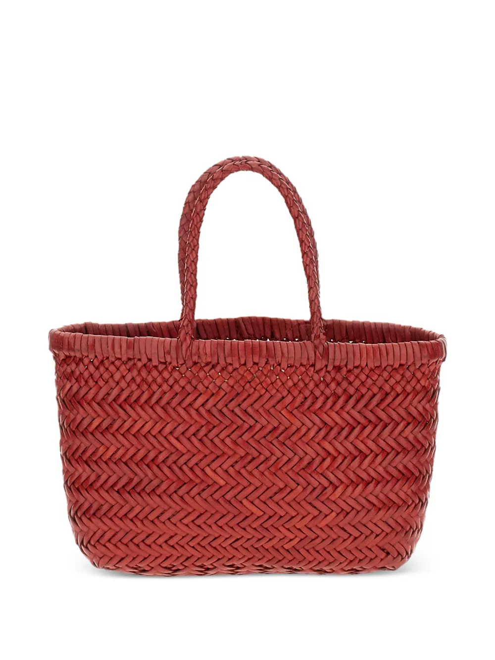DRAGON DIFFUSION mini Flat Gora woven tote bag - Rosso