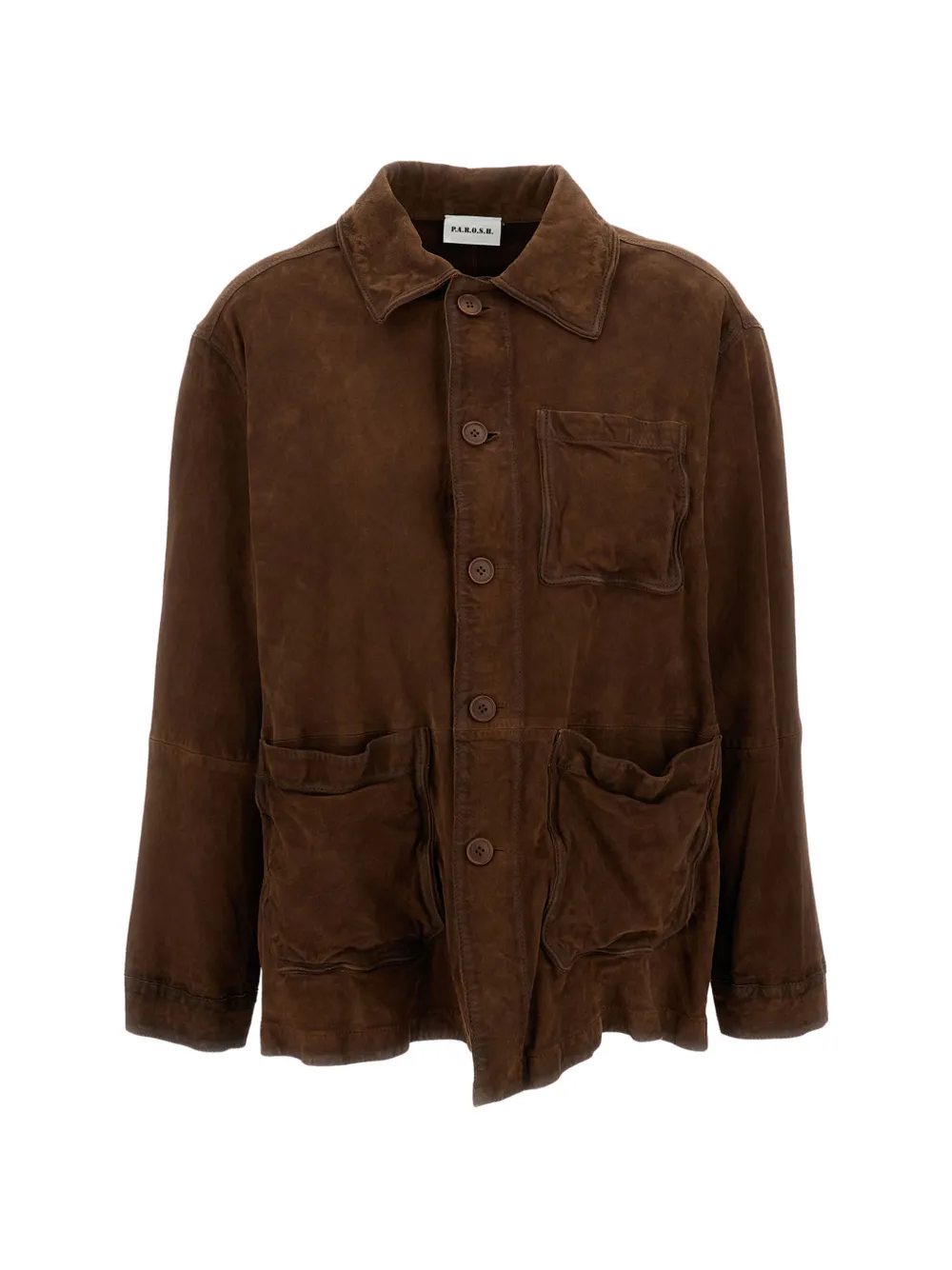 P.A.R.O.S.H. patch-pocket leather jacket - Marrone