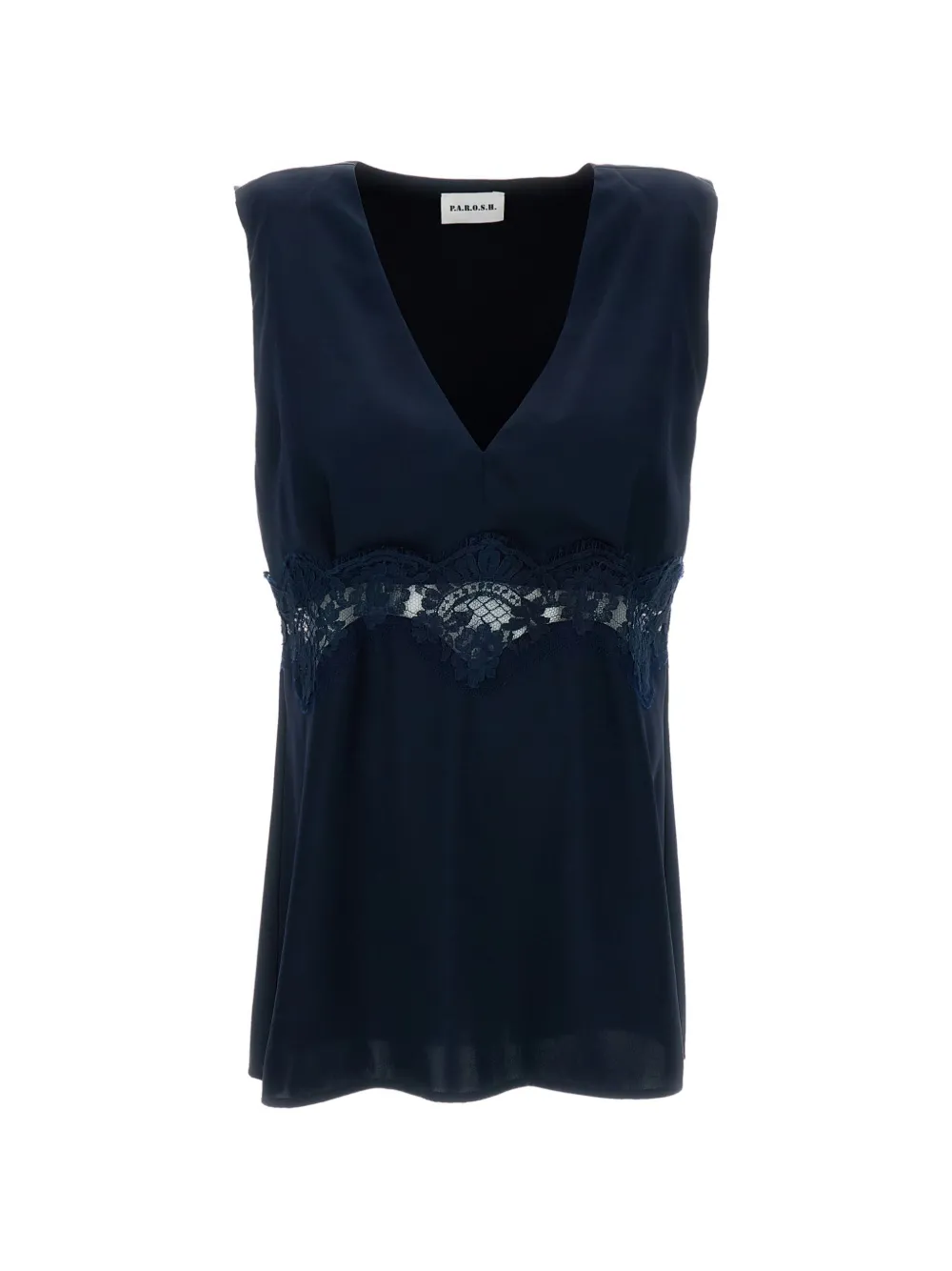 P.A.R.O.S.H. lace-trim V-neck top - Blu
