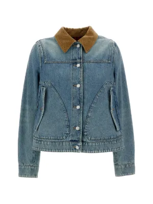 Alexander McQueen デニムジャケット Alexander McQueen クロップド デニムジャケット | ブルー | FARFETCH JP